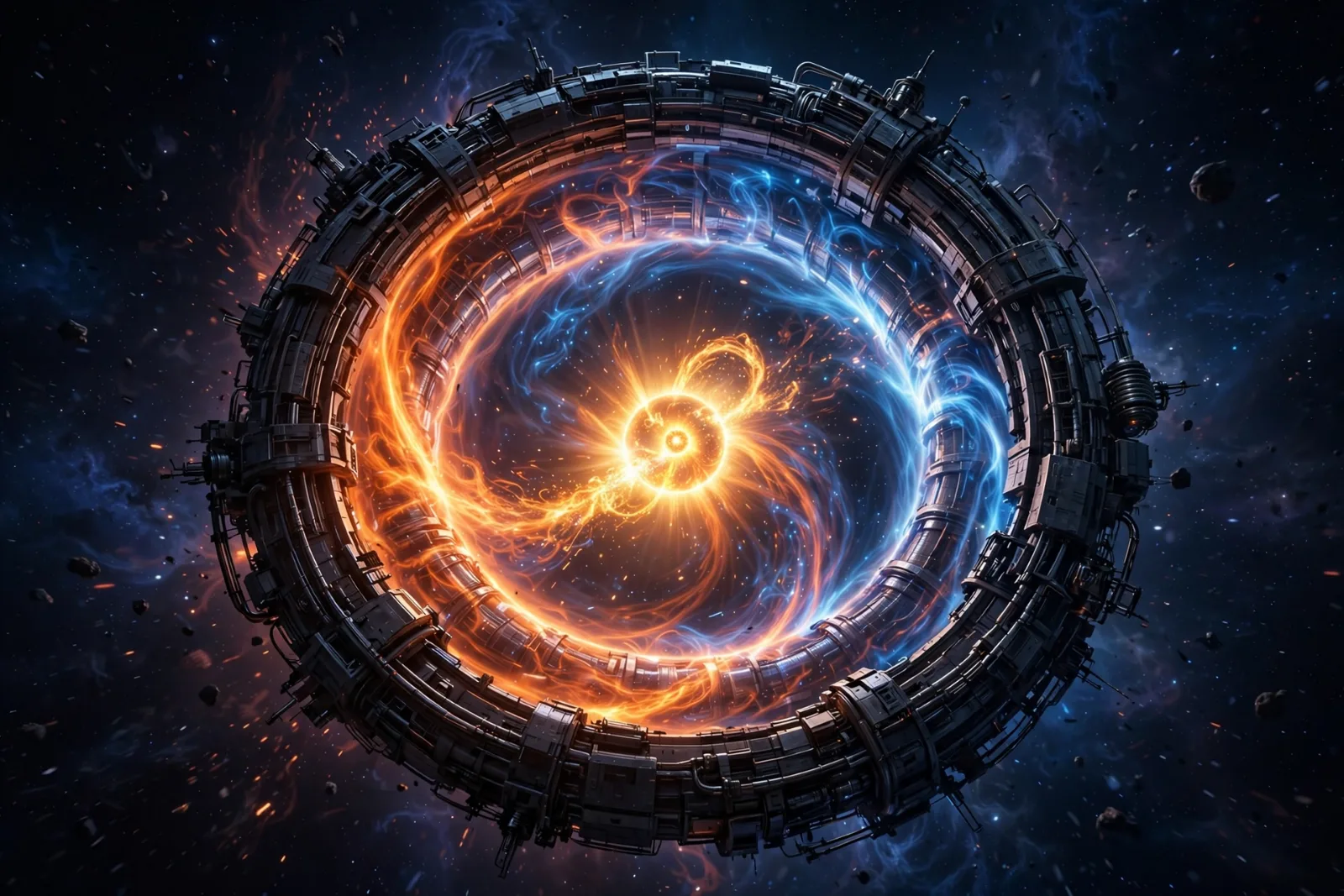 Illustration of a fusion energy reactor concept