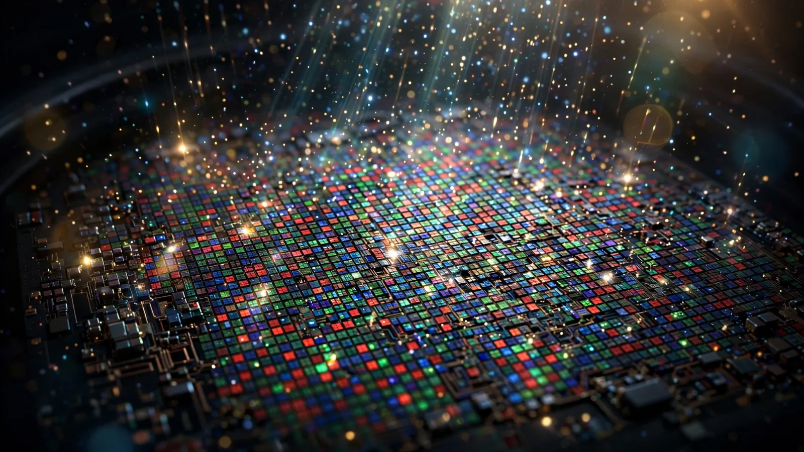 Colourful Bayer-filter mosaic of a CMOS image sensor